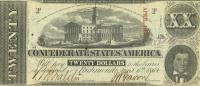 p61a from Confederate States of America: 20 Dollars from 1863